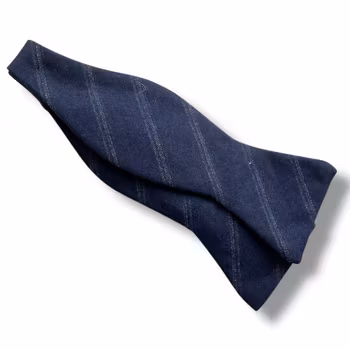 Regimental Wool Bow Tie - Navy Blue