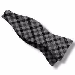 Check Wool Bow Tie - Black/Grey