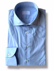 Enfärgad Skjorta Poplin - Cutaway - Blekt Ljusblå