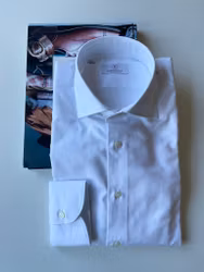 Enfärgad Skjorta Pinpoint - Cutaway - Vit