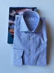 Randig Skjorta Oxford - Cutaway - Marinblå/Vit