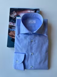 Enfärgad Skjorta Royale Twill - Cutaway - Ljusblå