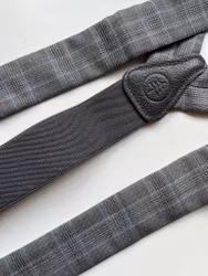 Check Wool Flannel Suspenders - Grey/Light Blue