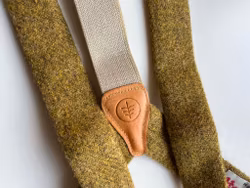 Solid Wool Tweed Suspenders - Yellow