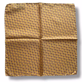 Camel Silk Pocket Square - Yellow/Brown