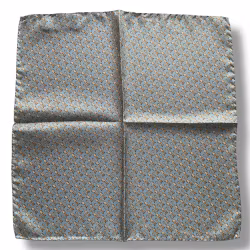 Giraffe Silk Pocket Square - Light Blue/Brown