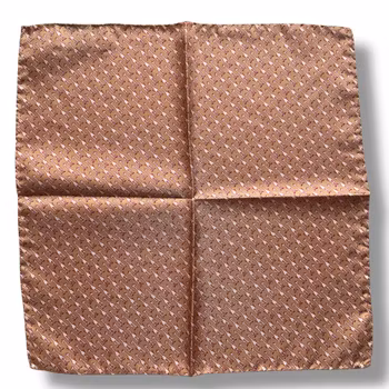 Giraffe Silk Pocket Square - Light Brown/Pink