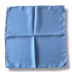 Sheep Silk Pocket Square - Light Blue/White/Light Blue