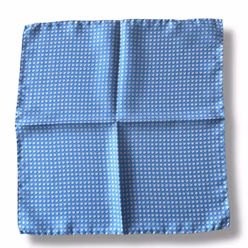 Sheep Silk Pocket Square - Light Blue/White/Light Blue