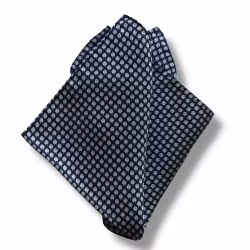 Sheep Silk Pocket Square - Navy Blue/White/Light Blue