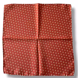 Camel Silk Pocket Square - Rust Red/Orange