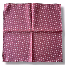 Camel Silk Pocket Square - Wine Red/Pink