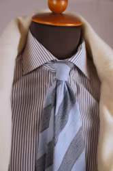 Regimental Shantung Silk Tie - Strong Light Blue/Navy Blue