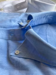 Linen/Cotton Popover - Button Down - Light Blue