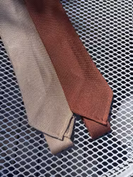 Enfärgad Grenadine Fina Slips i Siden - Untipped - Beige
