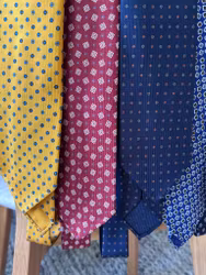 Sidenslips med printat Blommotiv - Untipped - Burgundy/Vit/Blå