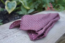 Double Printed Wool/Silk Pocket Square - Burgundy/White