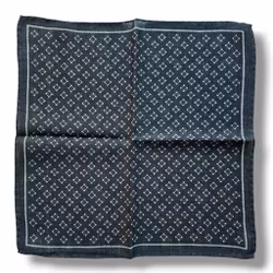 Floral Wool Pocket Square - Dark Green/White/Mustard