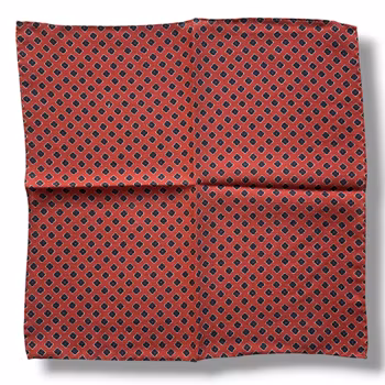 Floral Wool Pocket Square - Orange/Blue