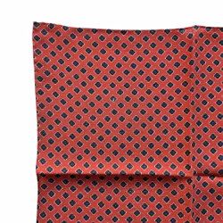 Floral Wool Pocket Square - Orange/Blue
