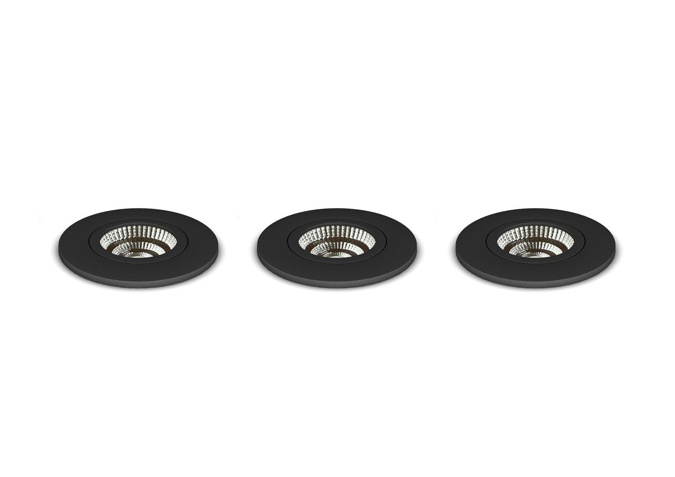 Downlight för Entretak 3-pack Svart