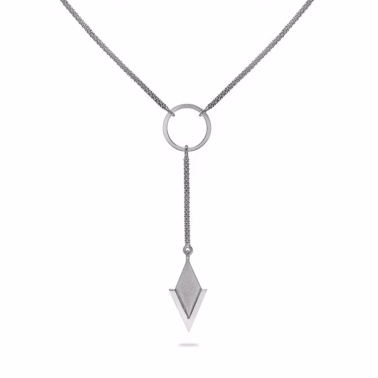 PIL. Halsband stort, vit rhodium