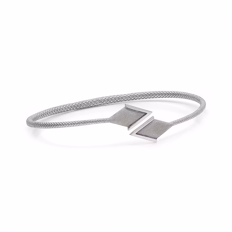 PIL. Armband stort, vit rhodium