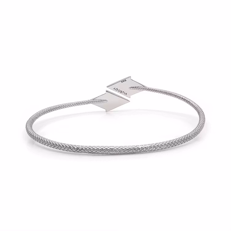 PIL. Armband stort, vit rhodium
