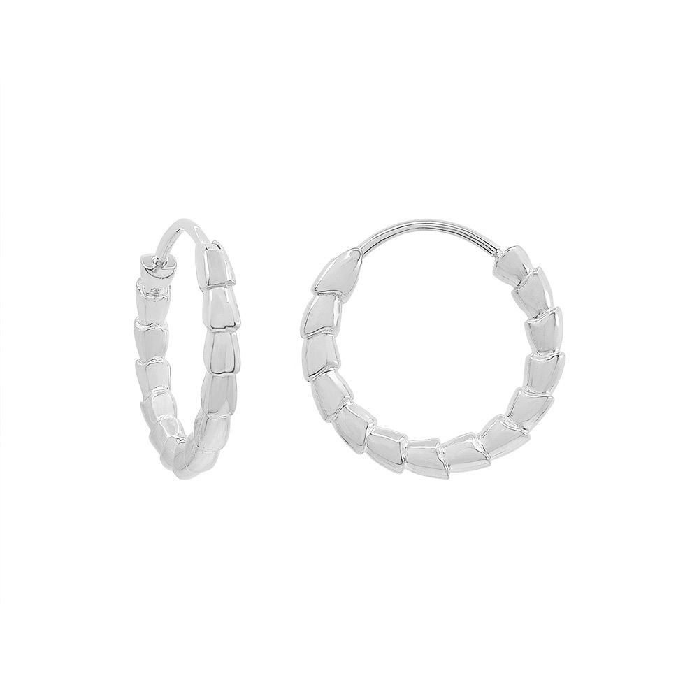 YIN & YANG. Hoops, silver.