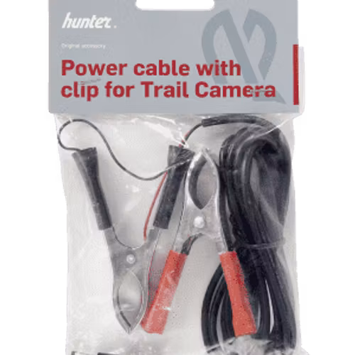 Hunter strömkabel för kamera med klämmor för 12V.