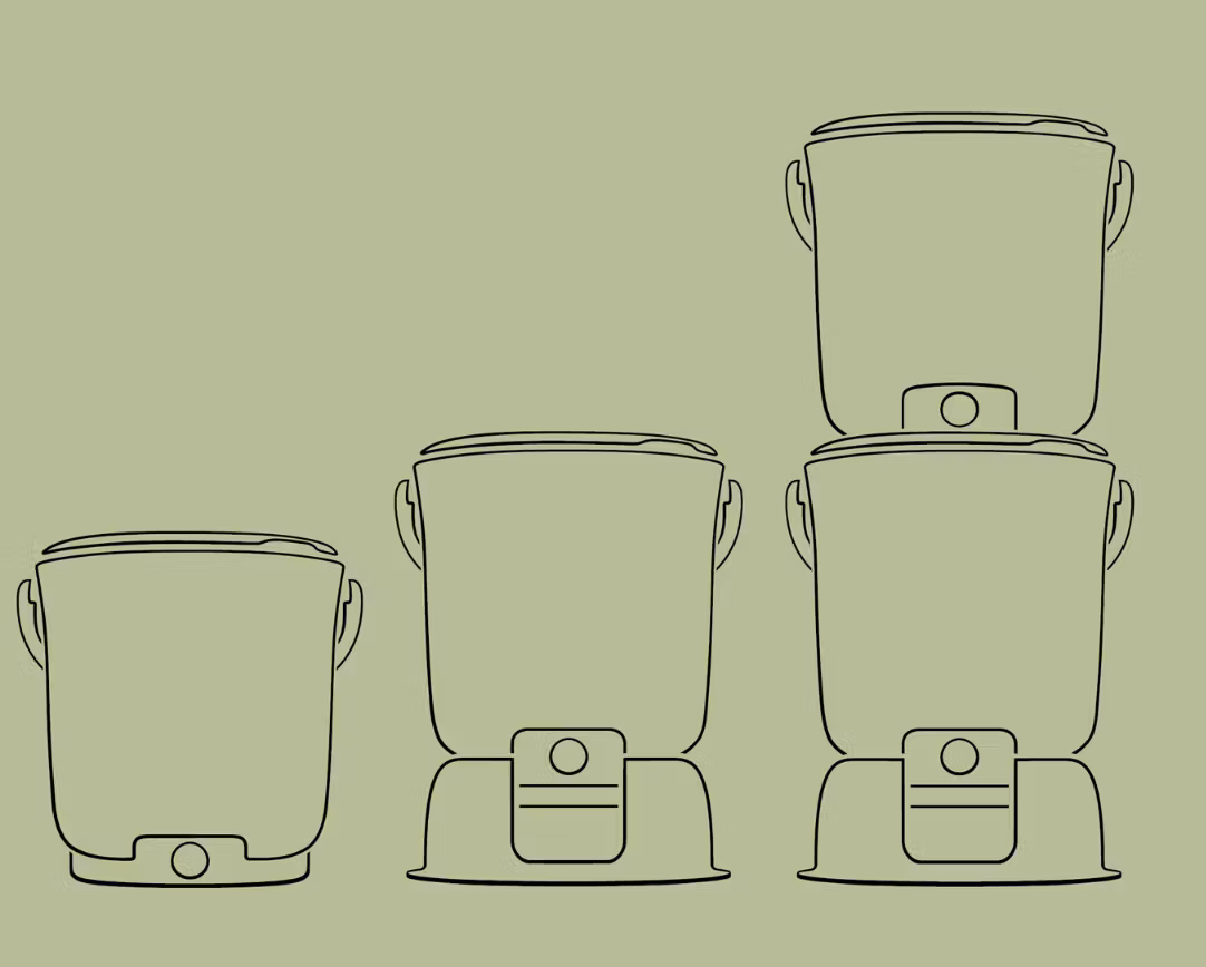 Bokashihink 2 ST (15,3 L) + 1 KG STRÖ (Komplett startkit)