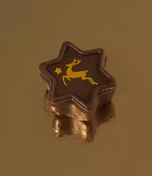 Motiv av en ren med Marc de champagne fyllning