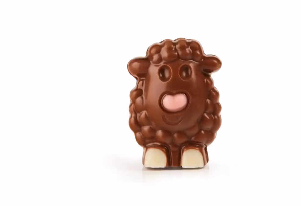 Lilla lammet, mjölkchoklad med chokladkräm (INNEHÅLLER GLUTEN)