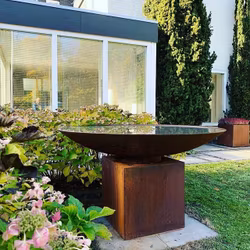 Eldfat i Corten 80 cm