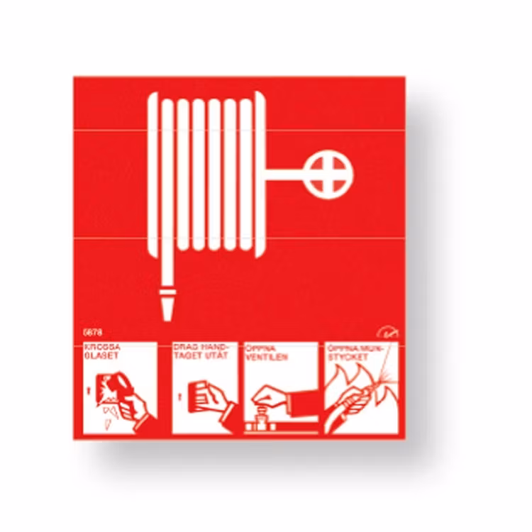 Brandskylt Inomhusbrandpost med instruktioner 160x175mm plast