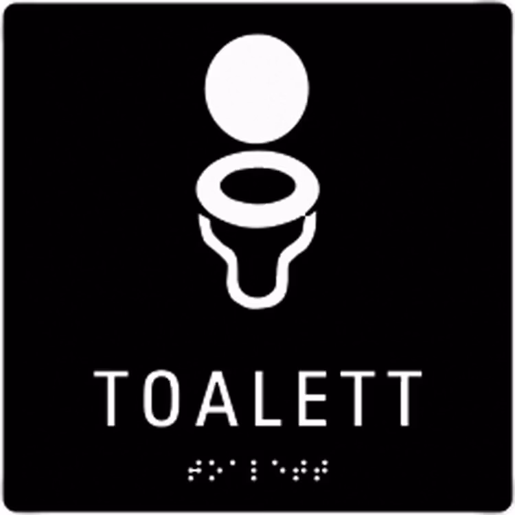 Taktil skylt toalett
