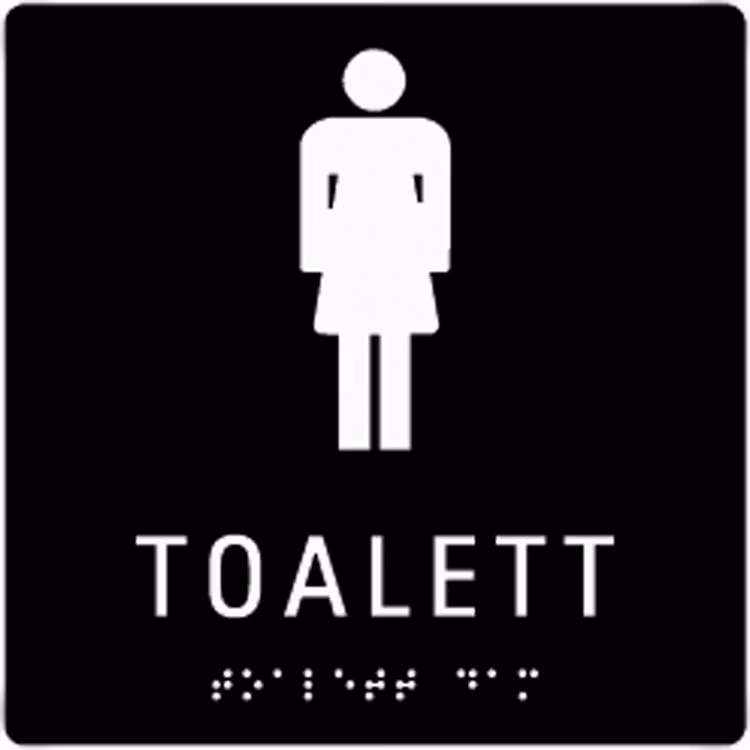 Taktil Skylt Toalett Dam