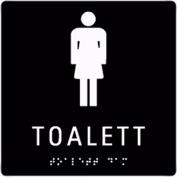 Taktil Skylt Toalett Dam