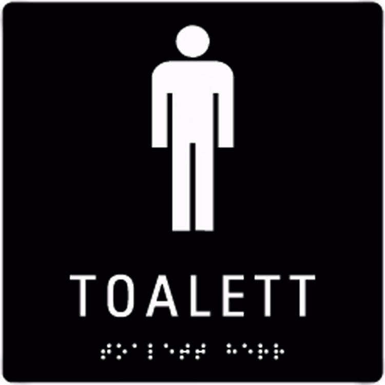 Taktil Skylt Toalett Herr
