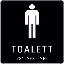 Taktil Skylt Toalett Herr