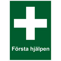 Skylt Första Hjälpen A5 148×210 mm dubbelsidig plast