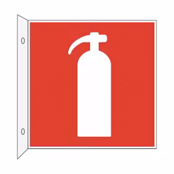 Brandsläckare flaggskylt alu