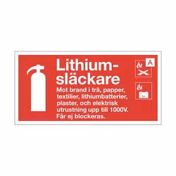Brandsläckare Lithium skylt
