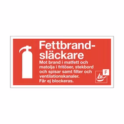 Fettbrandsläckare skylt