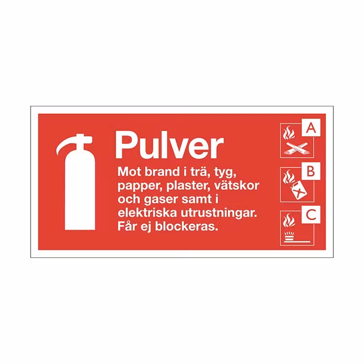 Brandskylt Pulversläckare