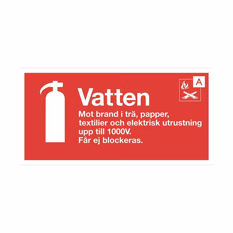 Brandskylt Vatten