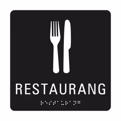 Taktil Skylt Restaurang
