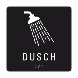 Taktil Skylt Dusch