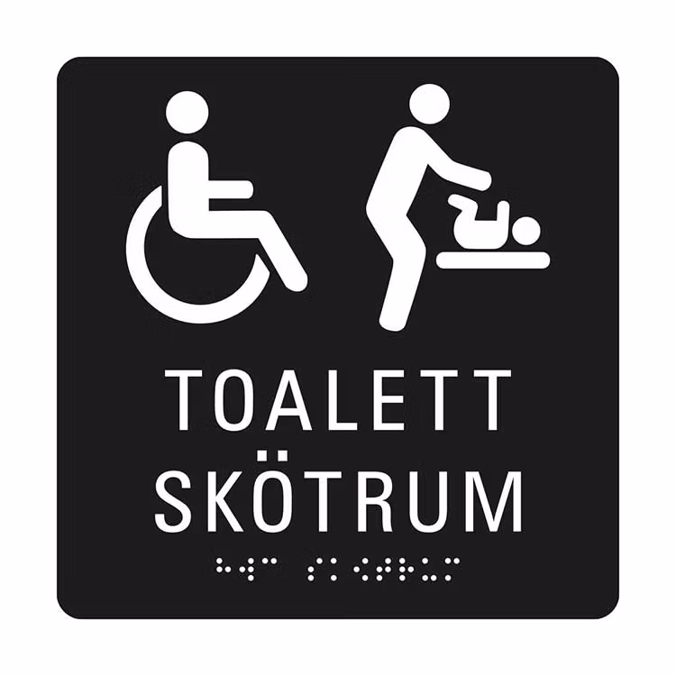 Taktil Skylt Toalett Skötrum