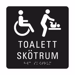 Taktil Skylt Toalett Skötrum